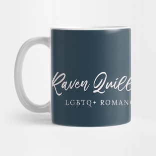 Raven Quill Editing Signature Logo - White Text Mug